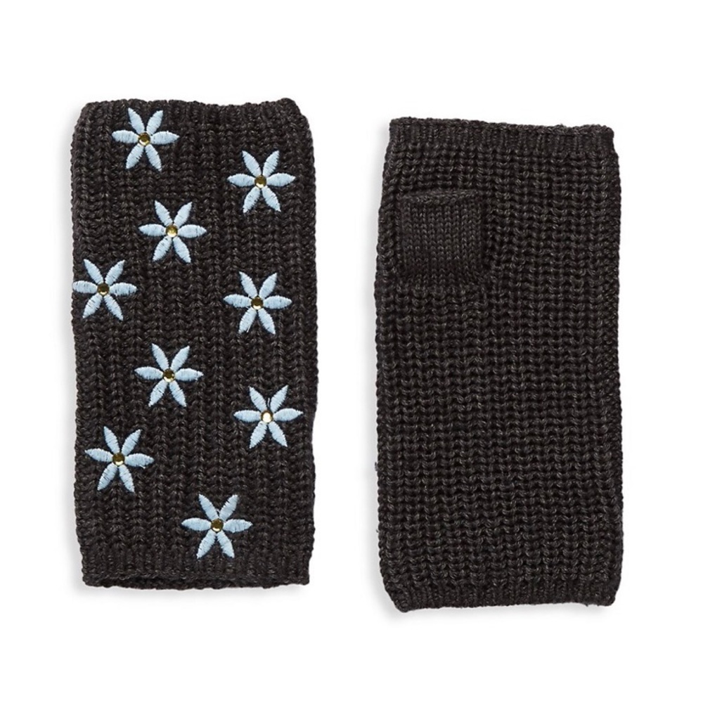 Carolyn Rowan Floral Embroidered Fingerless Gloves #34